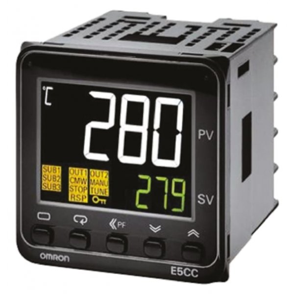 Omron E5CC-RX3A5M-006 Temperature Controller 1 Output Relay, 100  240 V ac