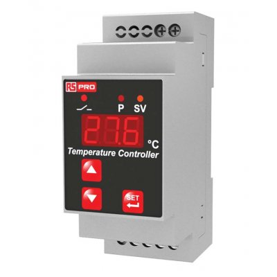 RS PRO 198-1169 DIN Rail On/Off Temperature Controller, 86mm 1 Input, 2 Output Analogue Relay