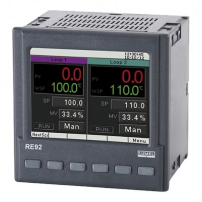 Lumel RE92 1101000E0 PID Temperature Controller 2, 3 Input, 6 Output Relay, 85 → 253 V ac/dc