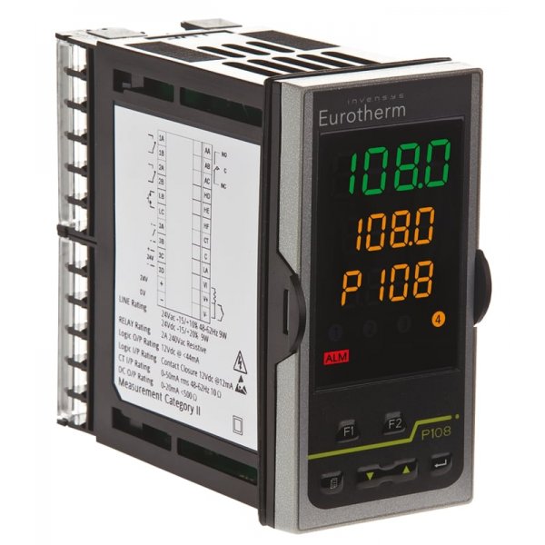 Eurotherm P108/CC/VH/LRC/R PID Temperature Controller 2 Output Logic, Relay, 85  264 V ac