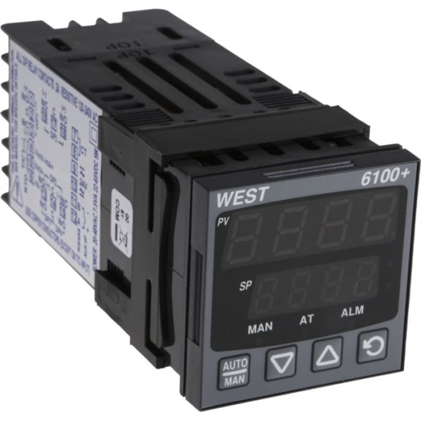 West Instruments P6100-2100-02-0 Temperature Controller, 48 x 48 (1/16 DIN)mm, 1 Output Relay