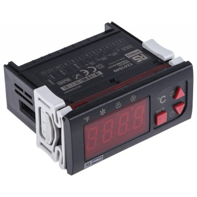 RS PRO 124-1049 Panel Mount On/Off Temperature Controller 2 Input, 3 Output Relay, 230 V ac