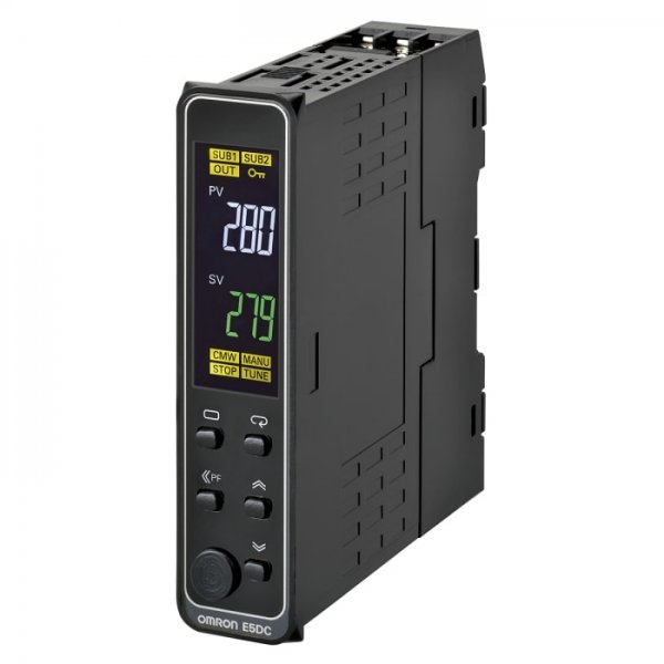 Omron E5DCQX2ABM000 DIN Rail PID Temperature Controller 1 Input, 2 Output Relay, 100 → 240 V ac 