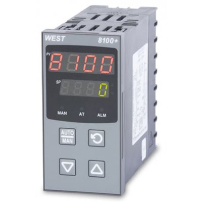West Instruments P8100-2-1-1-1-0-0-2-0 Temperature Controller, 48 x 96mm 1 Input, 3 Output Relay