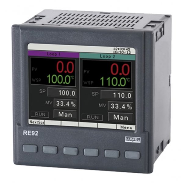 Lumel RE92 1201000E0 PID Temperature Controller 2 Input, 2 Binary, 4 Relay Output Binary