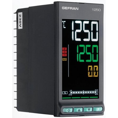 Gefran 1250-D-R00-00000-1-G PID Temperature Controller 2 Output Logic, Relay