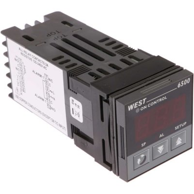 West Instruments N6500Z210000 Temperature Controller, 48 x 48 (1/16 DIN)mm, 1 Output Relay