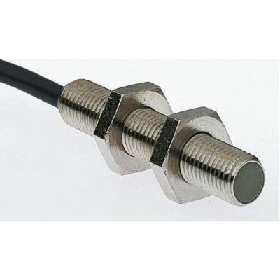 Omron E2AS18LS08WPC12M Inductive Sensor - Barrel, NPN Output, 8 mm Detection, IP67, Cable Terminal