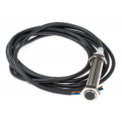 Omron E2AS12LS04WPB12M Inductive Sensor - Barrel, PNP Output, 4 mm Detection, IP67, Cable Terminal