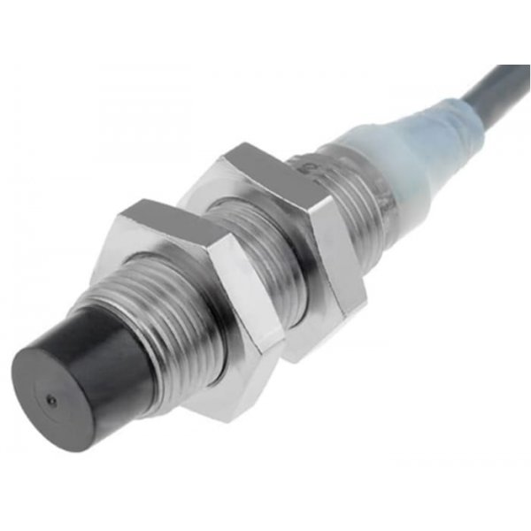Omron E2A-M12KN08-WP-B2 2M Inductive Sensor - Barrel, PNP Output, 8 mm Detection, IP67, Cable Terminal