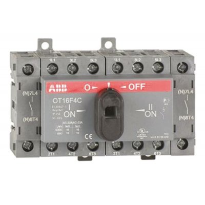 ABB OT16F4C 1SCA104831R1001 4P Pole DIN Rail Non Fused Isolator Switch - 16A Maximum Current
