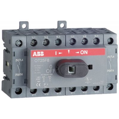ABB 8 Pole DIN Rail Non Fused Isolator Switch - 25 A ac Maximum Current, 9 kW Power Rating, IP20
