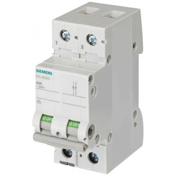 Siemens 5TL1280-0  2P Pole Isolator Switch - 80A Maximum Current