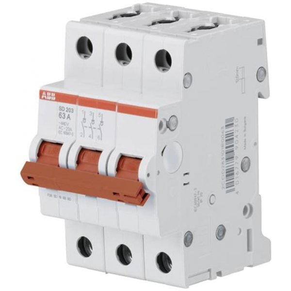 ABB 2CDD283101R0050 SD203/50 3P Pole Isolator Switch - 50A Maximum Current