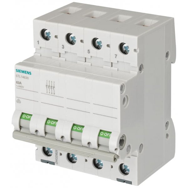 Siemens 5TL1432-0  4P Pole Isolator Switch - 32A Maximum Current