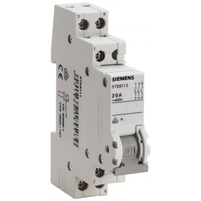 Siemens 5TE8211  2 Pole DIN Rail Non Fused Isolator Switch - 20A Maximum Current