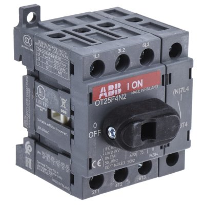 ABB OT25F4N2 1SCA104886R1001 4P Pole Base Mounting Isolator Switch - 25A Maximum Current