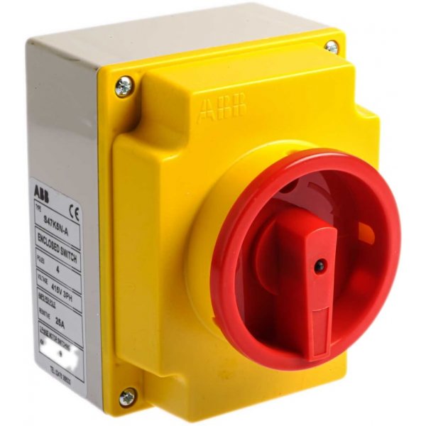 ABB S47K5N-A S47K5N 4P Pole Isolator Switch - 20A Maximum Current, 7.5kW Power Rating