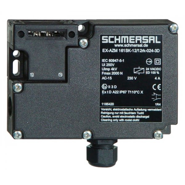 Schmersal EX-AZM 161SK-12/12RKA-024-3D Solenoid Interlock Switch, Power to Lock, 24 V ac/dc