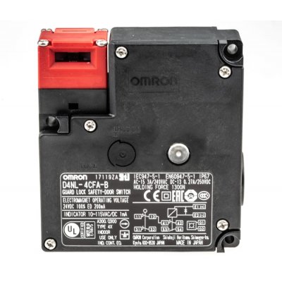 Omron D4NL-4CFA-B Solenoid Interlock Switch, Power to Unlock, 24 V dc