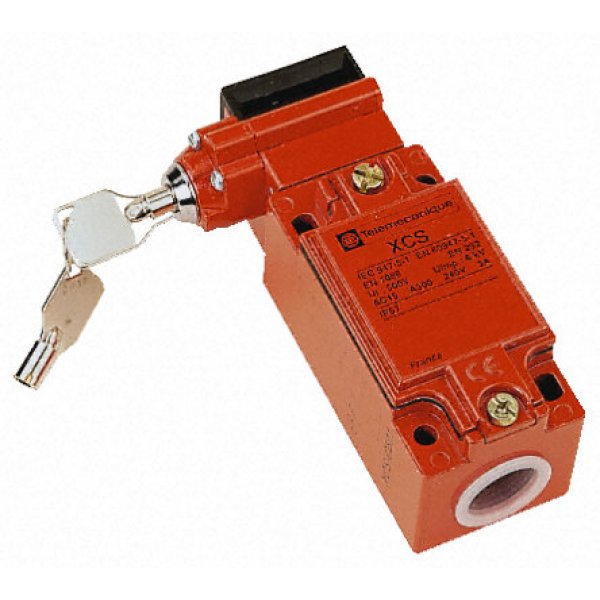 Telemecanique Sensors XCSC702 Safety Interlock Switch, 2NC/1NO, Key, Zamak
