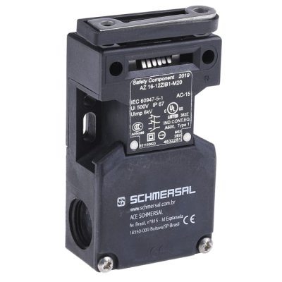 Schmersal AZ16-12ZI-B1-M20 Safety Interlock Switch, 2NC/1NO, Key Actuator Included, Fibreglass