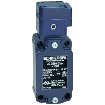 Schmersal AZ 3350-12ZUEK Safety Interlock Switch, 2NC/1NO, Key Actuator Included, Aluminium