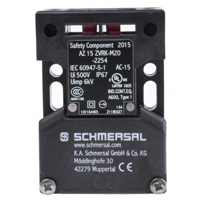 Schmersal AZ15 Safety Interlock Switch, 1NC, Key, Fibreglass