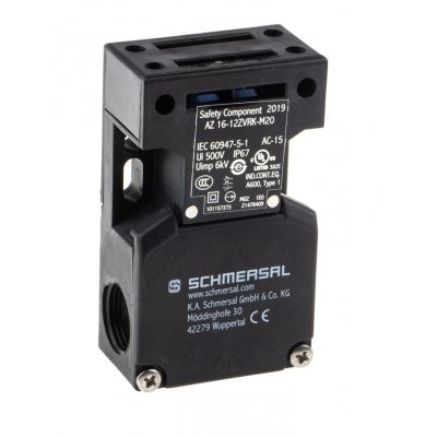 Schmersal AZ16-12ZVRK-M20 Safety Interlock Switch, 2NC/1NO, Key, Fibreglass