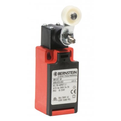 Bernstein AG 6086836131 I88 Limit Switch With Lever, Roller Actuator, Thermoplastic, 2NC