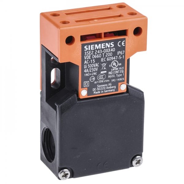 Siemens 3SE2243-0XX40 Interlock Switch, NO/NC, IP65, Glass Reinforced Plastic (GRP) Housing
