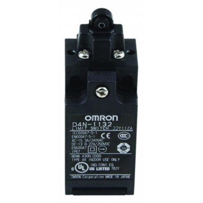 Omron D4N8131 Limit Switch With Top Plunger Actuator, NO/NC