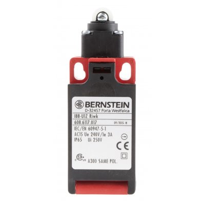 Bernstein AG I88-U1Z RIWK Safety Switch With Roller Plunger Actuator, Fibreglass, NO/NC
