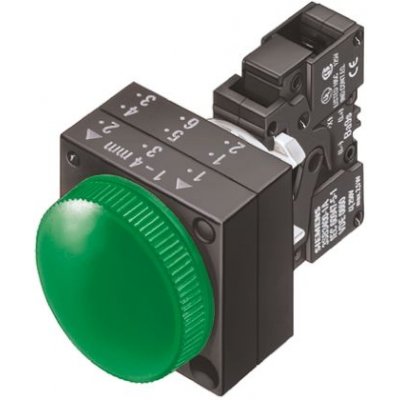 Siemens 3SB3204-6BA40 Green Incandescent Pilot Light 22.3mm