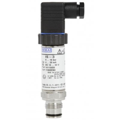 WIKA 46879358 Pressure Sensor for Gas, Liquid , 10bar Max Pressure Reading Analogue