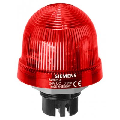 Siemens 8WD53400CB Red Flashing Beacon, 115 V ac, Bayonet Mount, Xenon Bulb