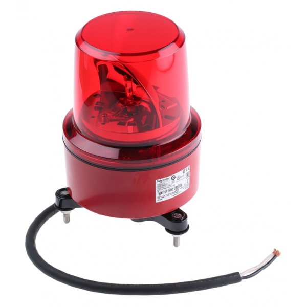 Schneider Electric XVR13M04L Red Rotating Beacon, 230 V ac, Screw Mount, LED Bulb, IP42