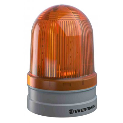 Werma 262.320.60 EvoSIGNAL Maxi Series Yellow EVS, Flashing Beacon, 115 → 230 V ac, Base Mount
