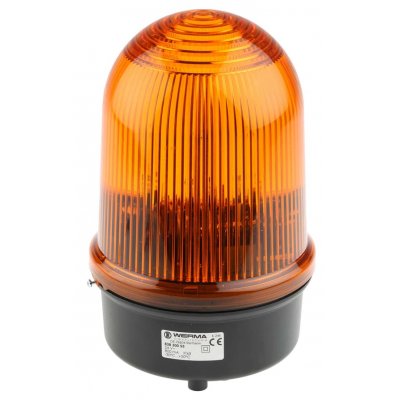 Werma 838.300.55 Series Yellow Flashing Beacon, 24 V dc, Surface Mount, Xenon Bulb