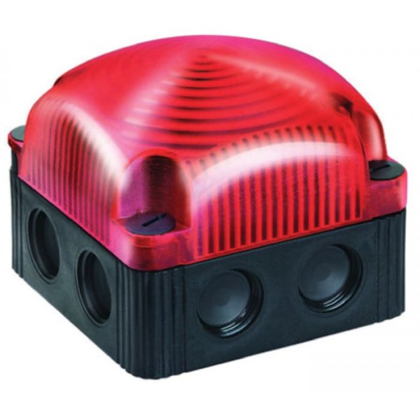 Werma 853.120.55 Series Red Flashing Beacon, 24 V dc, Surface Mount, Wall Mount, LED Bulb