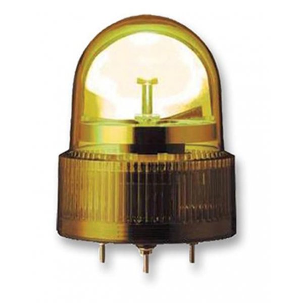 Schneider Electric XVR12B05 Amber Rotating Beacon, 24 V ac/dc, Base Mount, LED Bulb