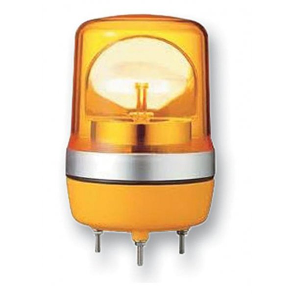 Schneider Electric XVR10B05 Amber Rotating Beacon, 12 V ac/dc, Base Mount, LED Bulb