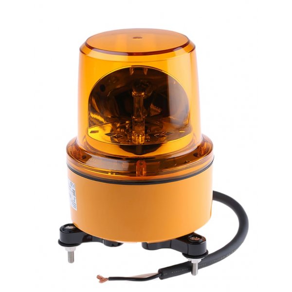 Schneider Electric XVR13B05L Amber Rotating Beacon, 24 V ac/dc, Screw Mount, LED Bulb, IP67