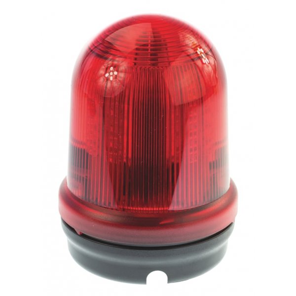 Werma 829.120.55 Series Red Flashing Beacon, 24 V dc, Surface Mount, LED Bulb, IP65