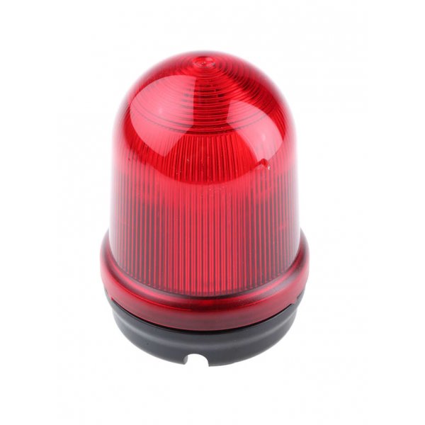 Werma 827.100.75 Series Red Flashing Beacon, 24 V ac/dc, Surface Mount, Incandescent Bulb