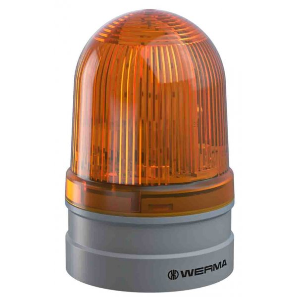 Werma 261.310.70 EvoSIGNAL Midi Series Yellow Beacon, 12 V, 24 V, Base Mount