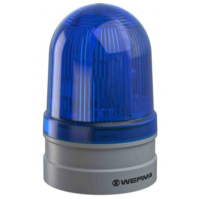 Werma 261.510.70 EvoSIGNAL Midi Series Blue Beacon, 12 V, 24 V, Base Mount