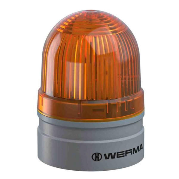 Werma 260.310.75 EvoSIGNAL Mini Series Yellow Multiple Effect Beacon, 24 V, Base Mount