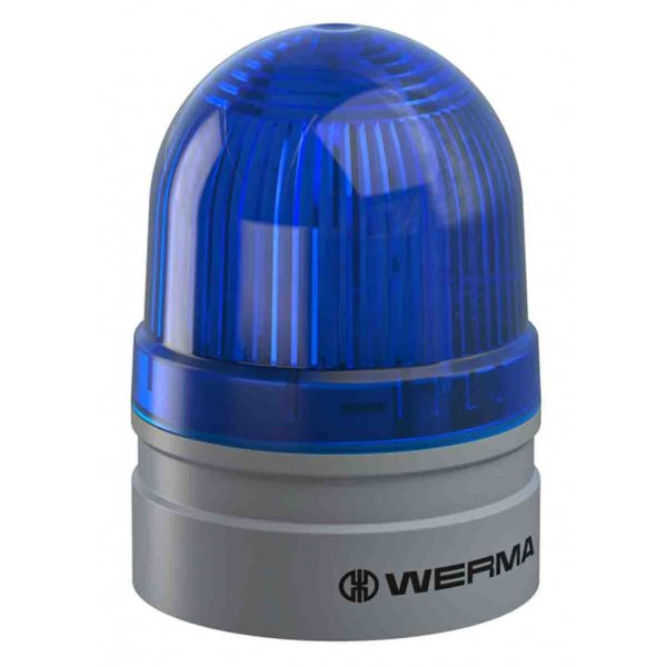 Werma 260.510.60 EvoSIGNAL Mini Series Blue Beacon, 115 → 230 V ac, Base Mount
