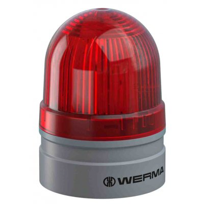 Werma 260.120.75 Werma EvoSIGNAL Mini Red LED Beacon, 24 V, Base Mount